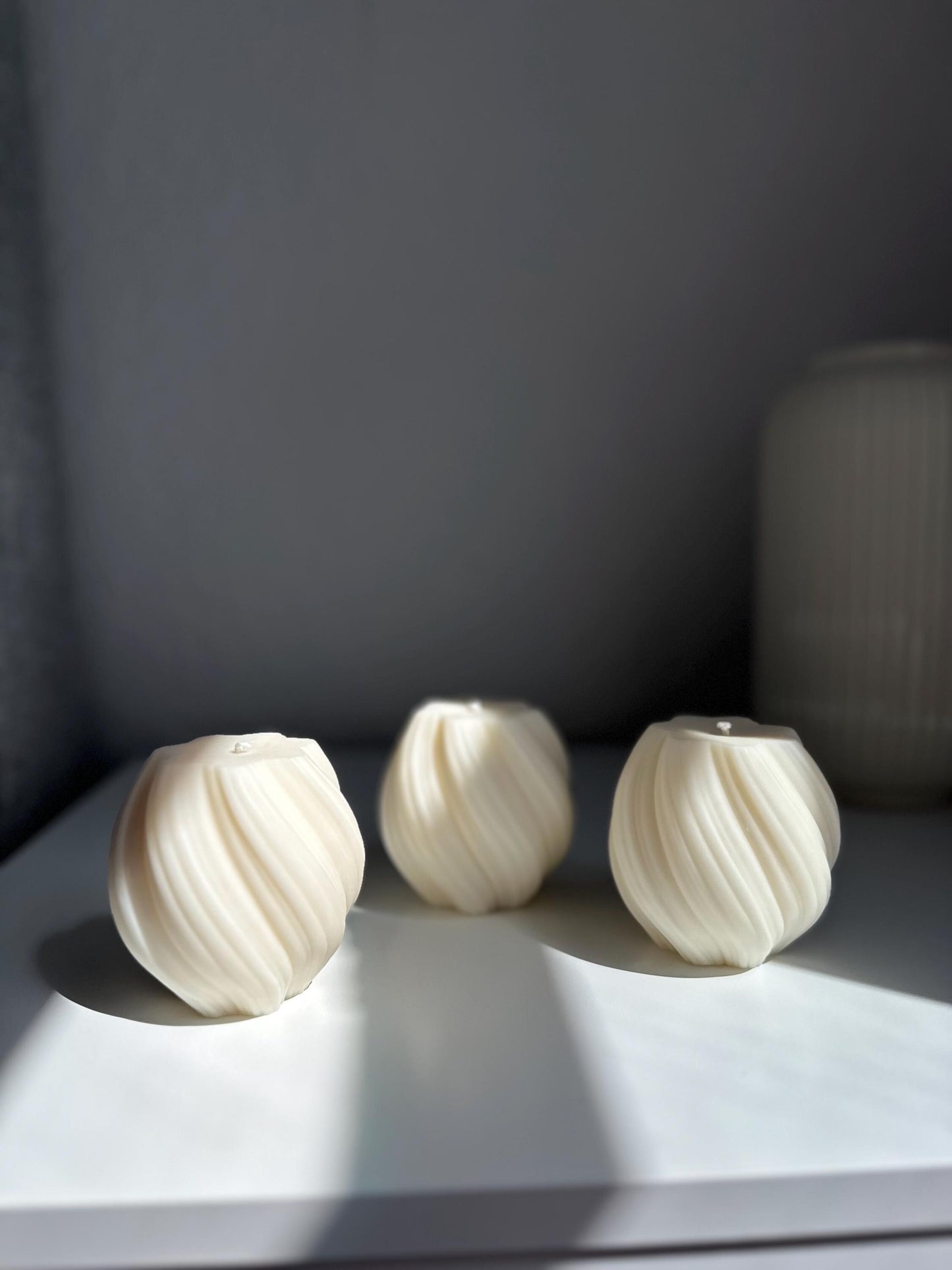 Swirled Sphere Candle – Handmade Decorative Soy Wax Candle