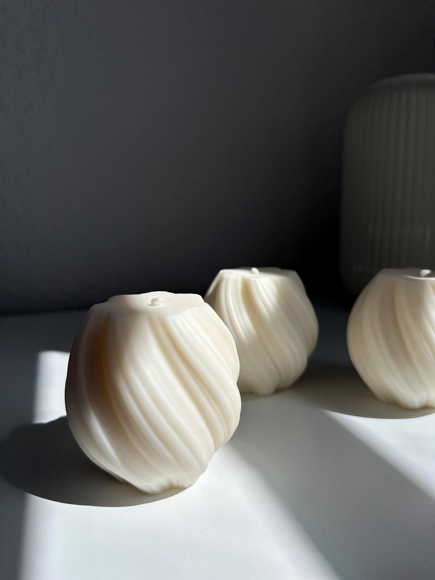 Swirled Sphere Candle – Handmade Decorative Soy Wax Candle
