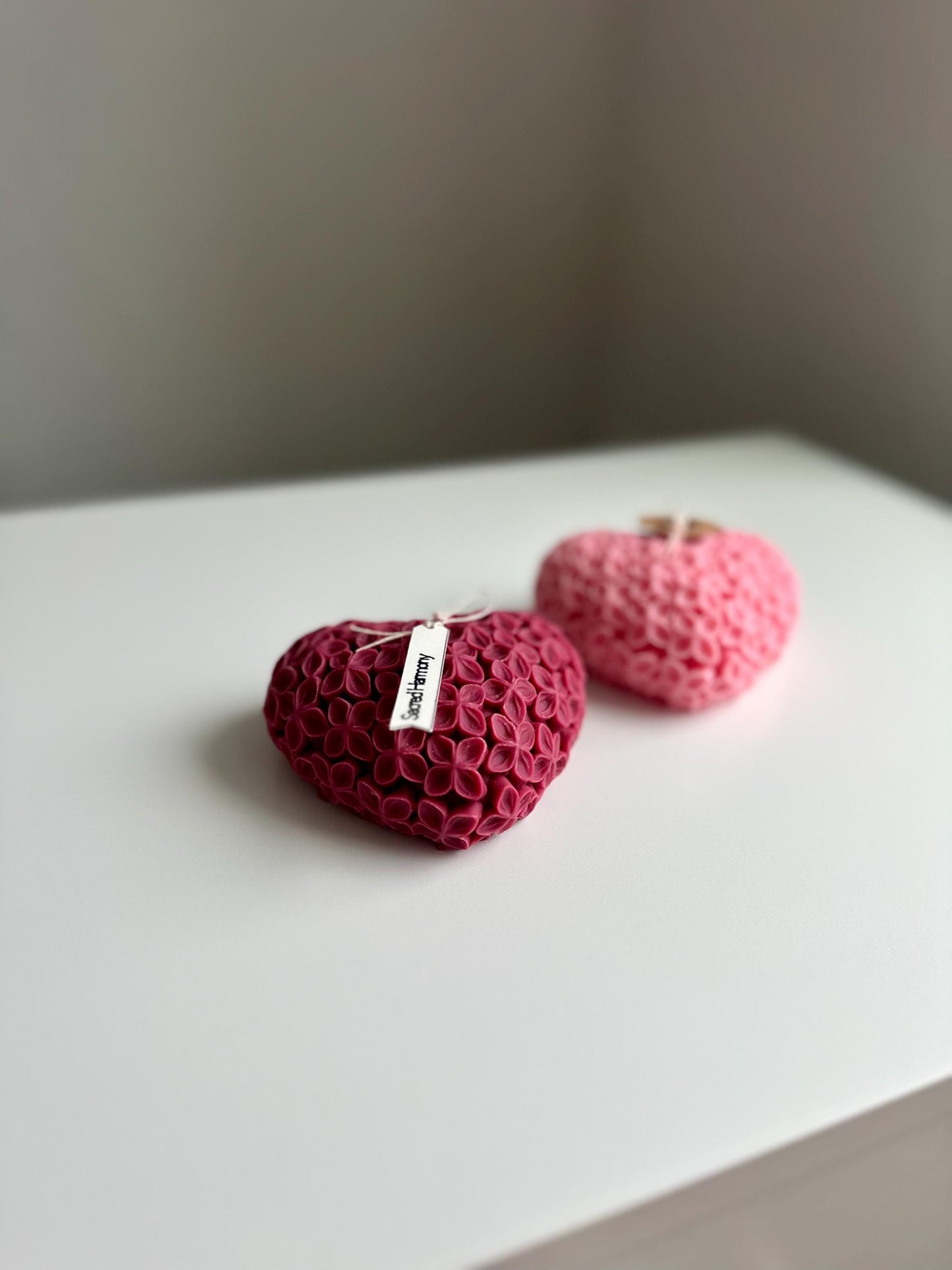 Handmade Heart-Shaped Floral Candles – Romantic Gift for Any Occasion
