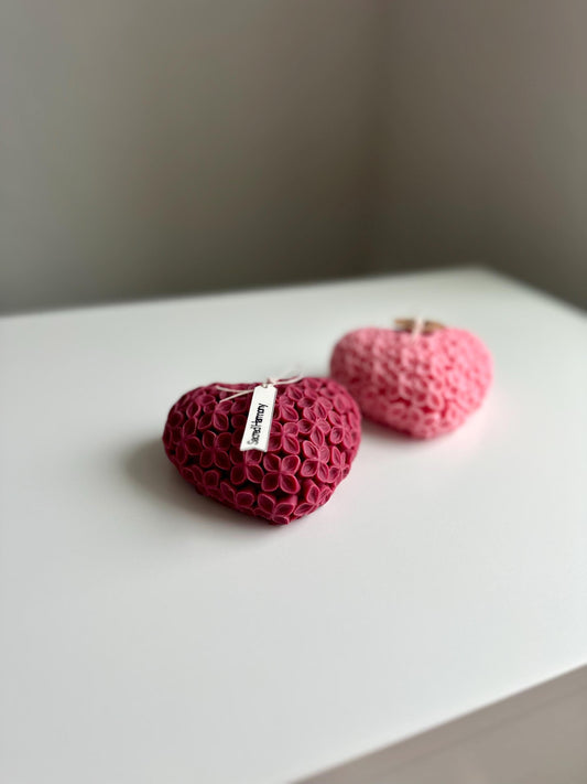 Handmade Heart-Shaped Floral Candles – Romantic Gift for Any Occasion