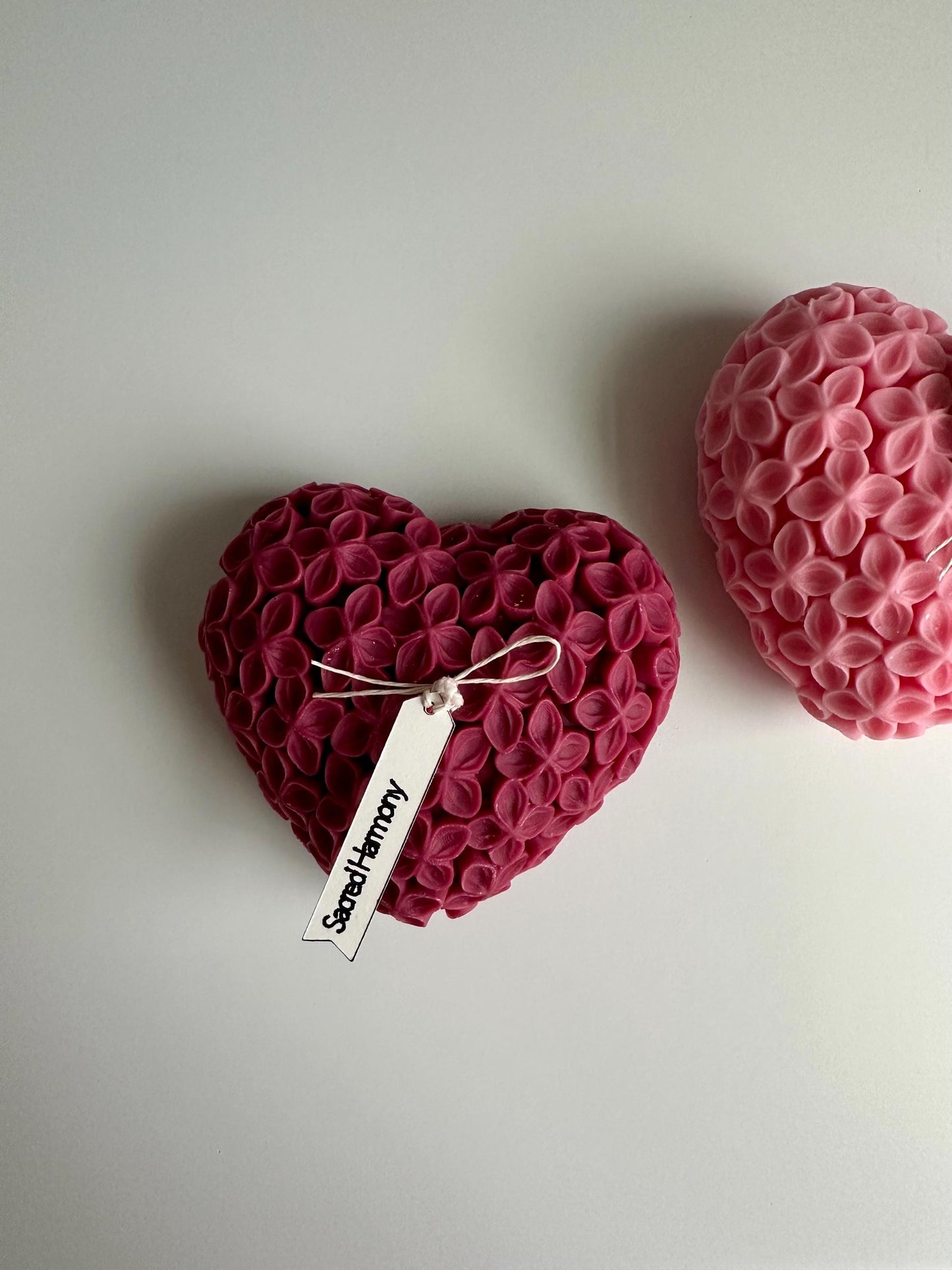 Handmade Heart-Shaped Floral Candles – Romantic Gift for Any Occasion