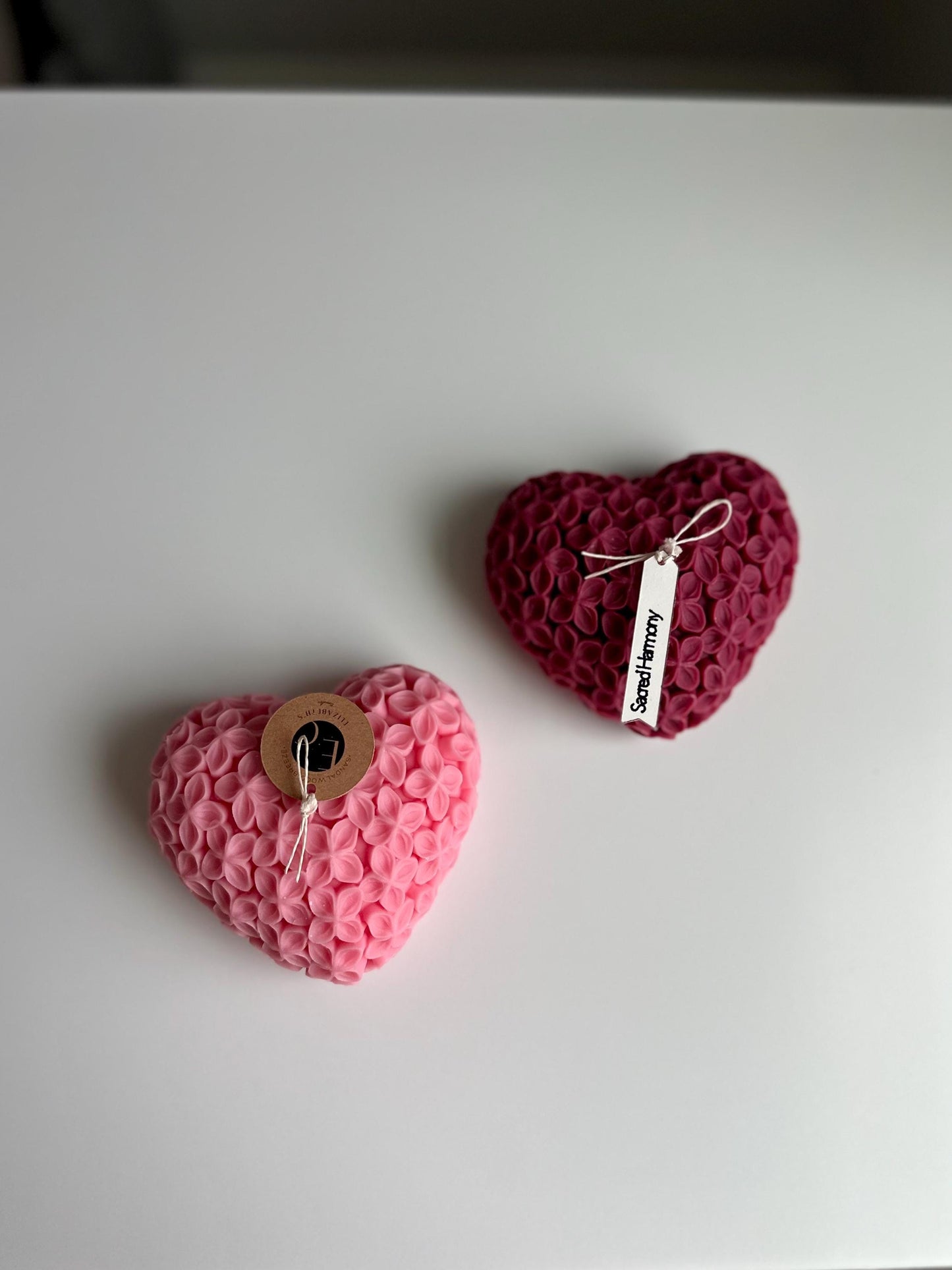 Handmade Heart-Shaped Floral Candles – Romantic Gift for Any Occasion